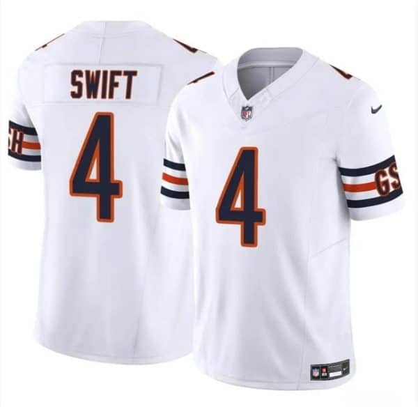 Chicago Bears #4 D¡¯Andre Swift White 2023 F.U.S.E. Vapor Stitched Jersey