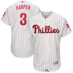Philadelphia Phillies #3 Bryce Harper Majestic White Flexbase Stitched Jersey