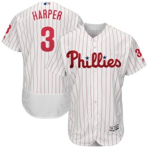 Philadelphia Phillies #3 Bryce Harper Majestic White Flexbase Stitched Jersey