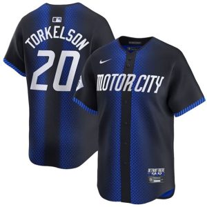 Detroit Tigers #20 Spencer Torkelson 2024 Navy City Connect Cool Base Limited Stitched Jersey