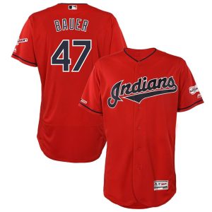 Cleveland Indians #47 Trevor Bauer Red Flexbase Stitched Jersey
