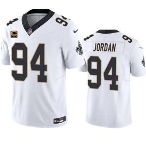 New Orleans Saints #94 Cameron Jordan White 2023 F.U.S.E. With 4-Star C Patch Vapor Untouchable Limited Stitched Jersey