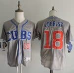 Cubs #18 Ben Zobrist Grey Flexbase Authentic Collection Alternate Road Stitched Jersey