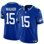 Seattle Seahawks #15 P.J. Walker Royal 2024 F.U.S.E Throwback Vapor Limited Stitched Jersey