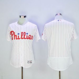 Phillies Blank White(Red Strip) Flexbase Authentic Collection Stitched Jersey
