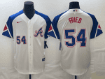 Atlanta Braves #54 Max Fried White 2023 City Connect Cool Base With Patch Stitched Jersey