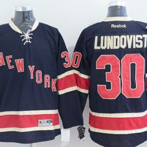 Rangers #30 Henrik Lundqvist Dark Blue Third Stitched Jersey