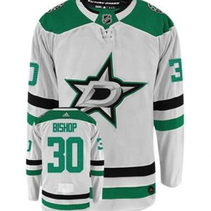 Dallas Stars #30 Ben Bishop White Stitched Jersey