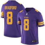 Vikings #8 Sam Bradford Purple Stitched Limited Rush Nike Jersey