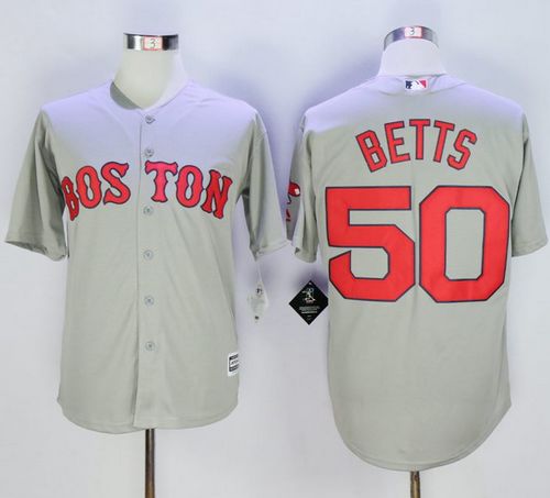 Red Sox #50 Mookie Betts Grey New Cool Base Stitched Jersey