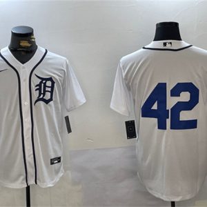 Detroit Tigers #42 Jackie Robinson White Cool Base Stitched Jersey