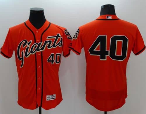Giants #40 Madison Bumgarner Orange Flexbase Authentic Collection Stitched Jersey