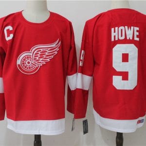Detroit Red Wings #9 Gordie Howe Red Throwback CCM Stitched Jersey