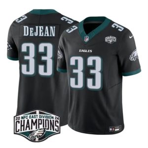 Philadelphia Eagles #33 Cooper DeJean Black 2024 New NFC East Champions F.U.S.E. Vapor Untouchable Limited Stitched Jersey