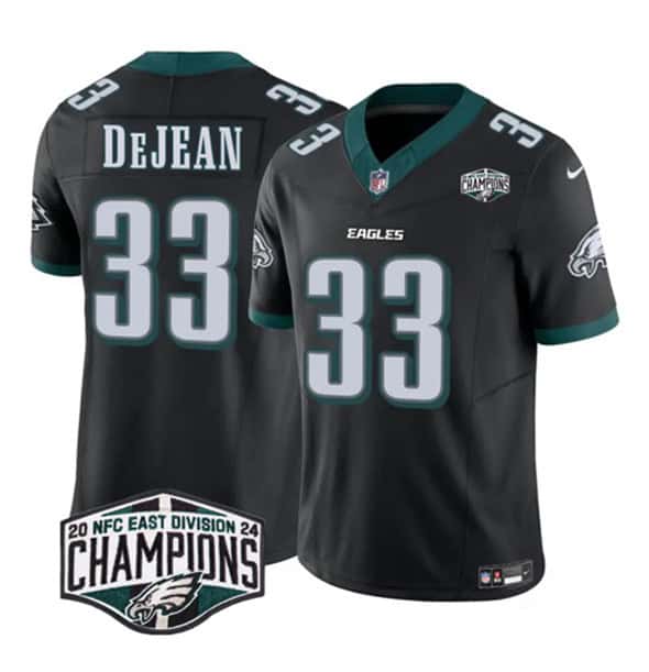Philadelphia Eagles #33 Cooper DeJean Black 2024 New NFC East Champions F.U.S.E. Vapor Untouchable Limited Stitched Jersey