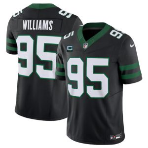 New York Jets #95 Quinnen Williams Black 2024 F.U.S.E. With 2-Star C Patch Vapor Limited Stitched Jersey