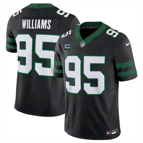 New York Jets #95 Quinnen Williams Black 2024 F.U.S.E. With 2-Star C Patch Vapor Limited Stitched Jersey