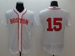 Red Sox #15 Dustin Pedroia White Flexbase Authentic Collection Alternate Home Stitched Jersey