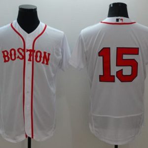 Red Sox #15 Dustin Pedroia White Flexbase Authentic Collection Alternate Home Stitched Jersey