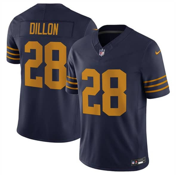 Green Bay Packers #28 A. J. Dillon Navy The 1923 Classic Vapor F.U.S.E. Limited Football Stitched Jersey