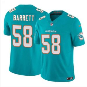 Miami Dolphins #58 Shaquil Barrett Aqua 2023 F.U.S.E Vapor Limited Stitched Jersey