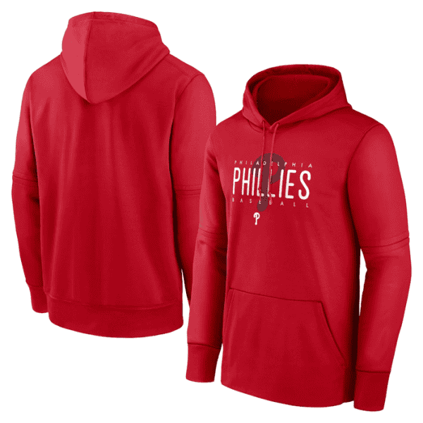 Philadelphia Phillies Red Pregame Performance Pullover Hoodie