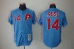 Mitchell And Ness Phillies #14 Rose Blue Stitched Throwback Jersey