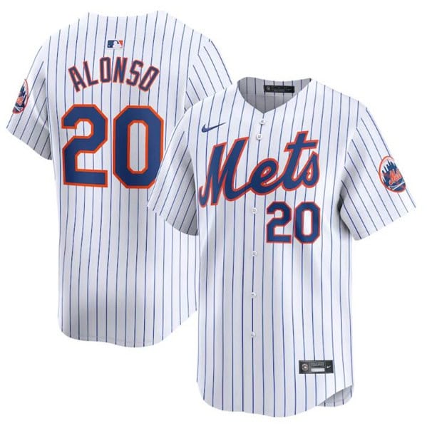 New York Mets #20 Pete Alonso White 2024 Home Limited Stitched Jersey