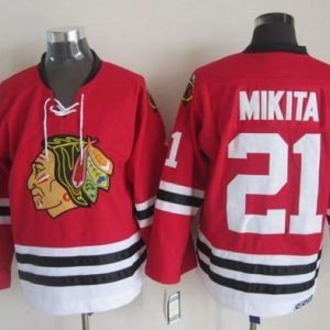Blackhawks #21 Stan Mikita Stitched Red CCM Throwback Jersey