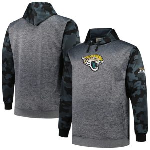 Jacksonville Jaguars Heather Charcoal Big Tall Camo Pullover Hoodie