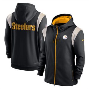 Pittsburgh Steelers Black Zipper Hoodie
