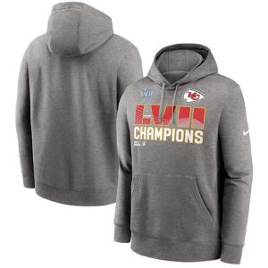 Kansas City Chiefs Gray Super Bowl LVII Champions Fleece Pullover Hoodie