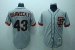 Mitchell And Ness Giants #43 Dave Dravecky Stitched Grey Throwback Jersey