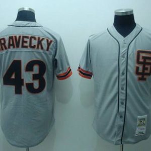 Mitchell And Ness Giants #43 Dave Dravecky Stitched Grey Throwback Jersey