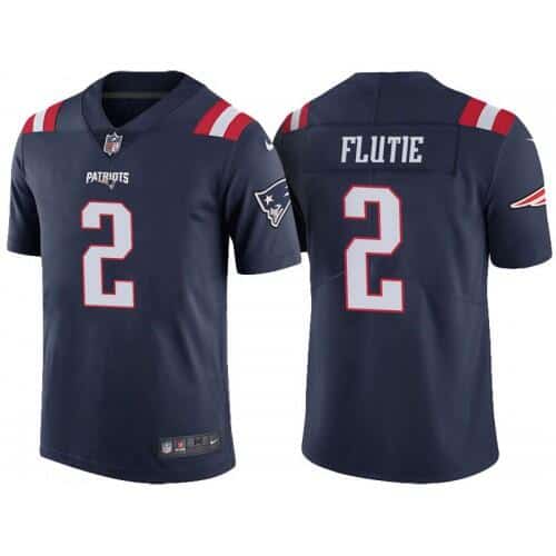 New England Patriots #2 Doug Flutie Navy Stitched Jersey