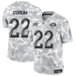 Los Angeles Rams #22 Blake Corum Arctic Camo 2024 F.U.S.E. Salute To Service Limited Stitched Jersey