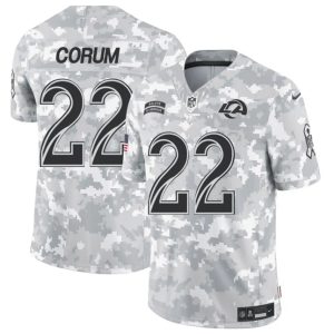 Los Angeles Rams #22 Blake Corum Arctic Camo 2024 F.U.S.E. Salute To Service Limited Stitched Jersey
