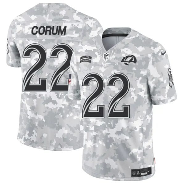 Los Angeles Rams #22 Blake Corum Arctic Camo 2024 F.U.S.E. Salute To Service Limited Stitched Jersey
