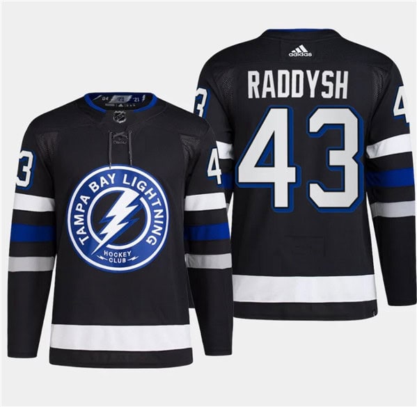 Tampa Bay Lightning #43 Darren Raddysh Black Alternate Premier Breakaway Stitched Jersey
