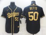 Los Angeles Dodgers #50 Mookie Betts Black Gold 2020 World Series Stitched Jersey