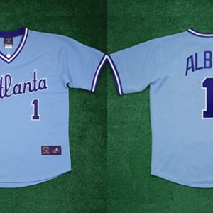 Atlanta Braves #1 Ozzie Albies 1982 Light Blue Cool Base Stitched Baseball Jersey