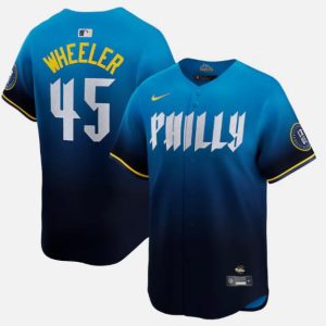Philadelphia Phillies #45 Zack Wheeler Blue 2024 City Connect Limited Stitched Jersey