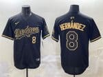 Los Angeles Dodgers #8 Enrique Hernandez Black Gold Limited Stitched Jersey