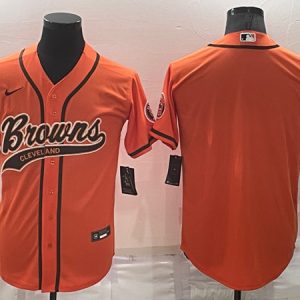 Cleveland Browns Blank Orange Stitched Jersey