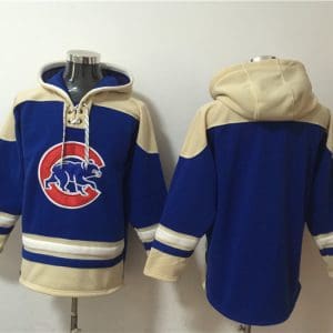 Chicago Cubs Blank Ageless Must-Have Lace-Up Pullover Hoodie