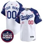 Los Angeles Dodgers Custom White Royal 2025 Tokyo Series Limited Stitched Jersey