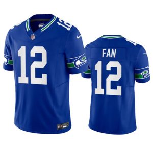 Seattle Seahawks 12th Fan Royal 2023 F.U.S.E. Vapor Limited Throwback Stitched Jersey