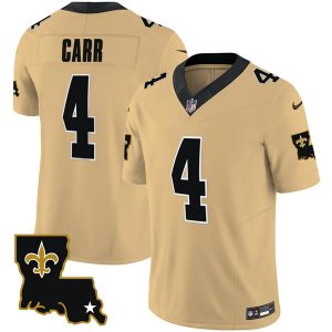 New Orleans Saints #4 Derek Carr Gold 2023 F.U.S.E. 1987 Legacy Vapor Stitched Jersey