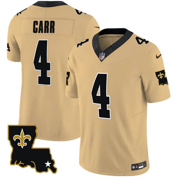 New Orleans Saints #4 Derek Carr Gold 2023 F.U.S.E. 1987 Legacy Vapor Stitched Jersey