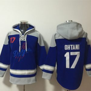 Los Angeles Dodgers #17 Shohei Ohtani Blue Ageless Must-Have Lace-Up Pullover Hoodie